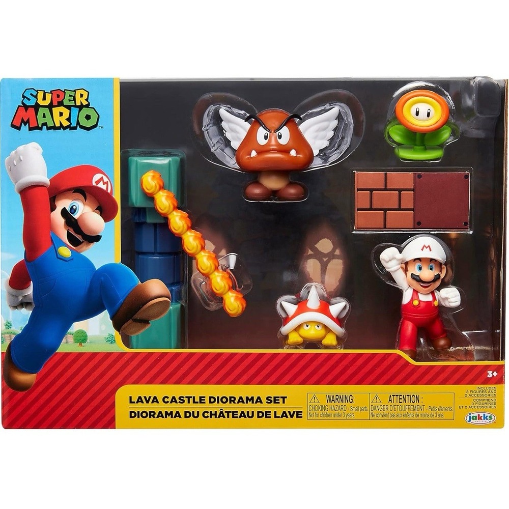Jakks Super Mario Lava Castle Doriama Set 2.5" Figure - Nintendo NIB Sealed!